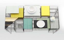 table with grid design