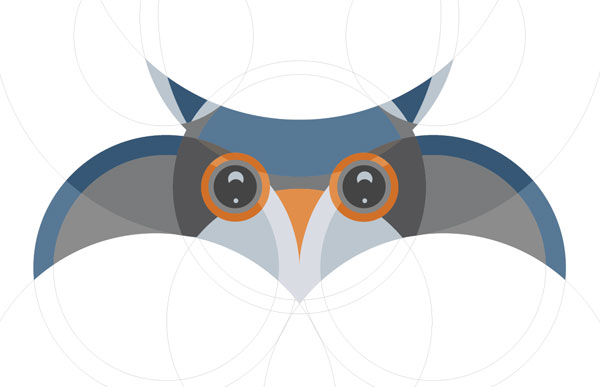 circular grid with adobe illustrator - an owl shape