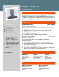 Artistic resume template