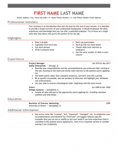 Emphasis resume template