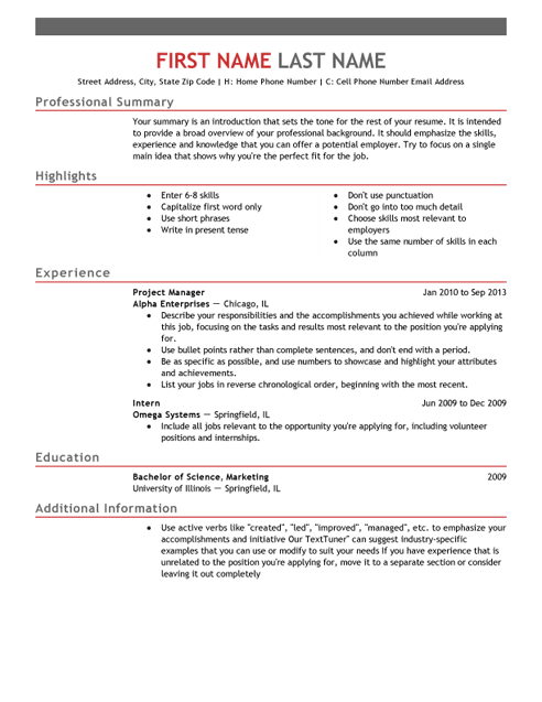 free resume templates for word