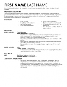 Entry level resume template