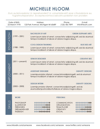 Professional resume design sample