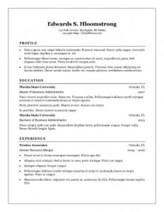 Traditional resume template