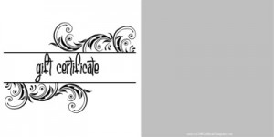 Printable Black and White design gift certificate