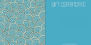 Printable Blue Spirals Gift Card