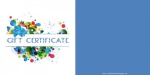 Printable Colorful Gift Certificate Template 