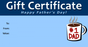 Printable Fathers Day Gift Certificate