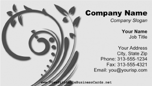 Free Online Grey Swirl Business Card Template