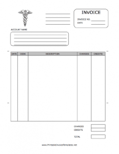 Free Printable Medical Invoice Template