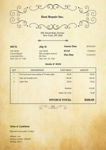 Free Online Printable Old Look Invoice Template