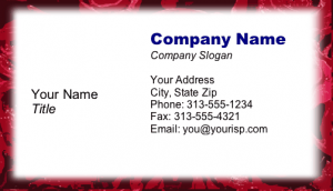 Free Online Printable Rose Border Business Card Template