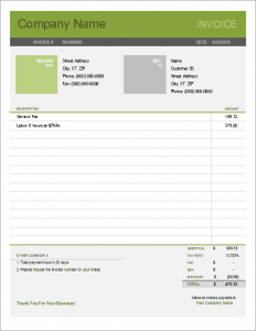 Printable Free Simple Invoice Template