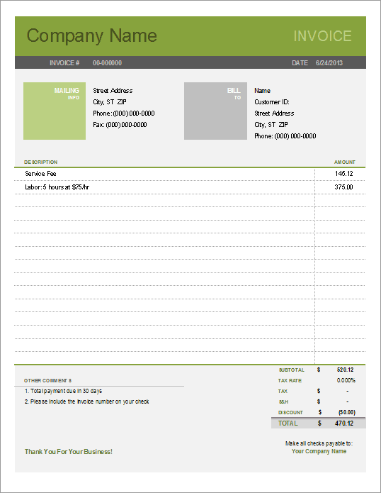 free invoice template pdf