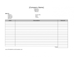 Free Online Printable Simple Invoice Template