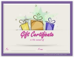 Printable Three Gifts Gift Certificate