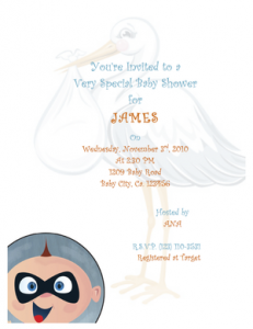 Free Incredibles baby shower invitation template