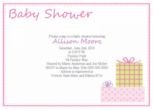 Free Pink gifts baby shower invitations