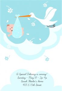 Free Stork delivery baby shower invitation template