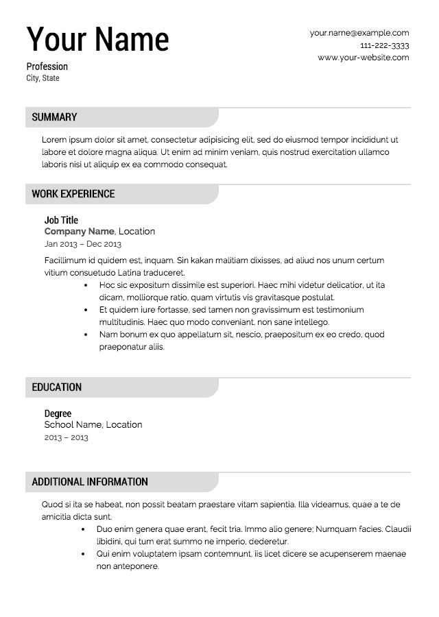 Freee resume builder