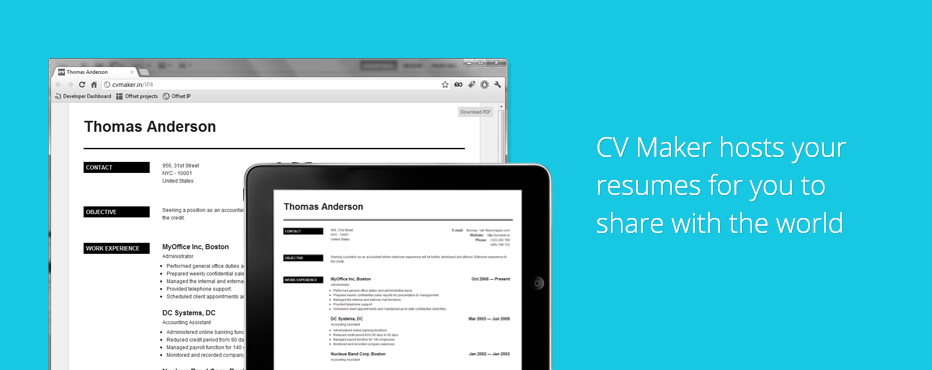 Cvmkr.com create professional resumes online for free   cv 