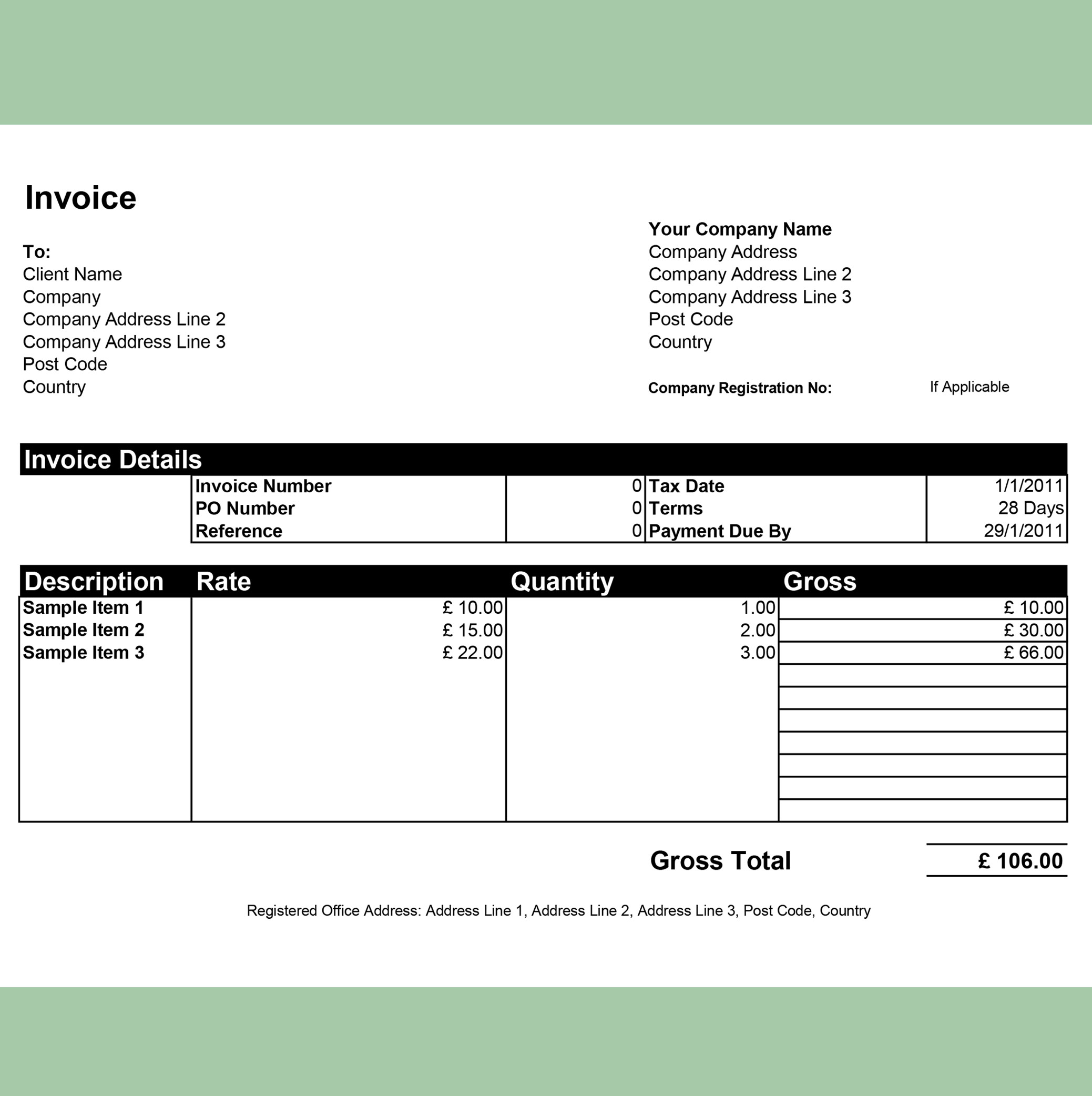 invoicing template