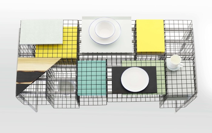 table with grid design